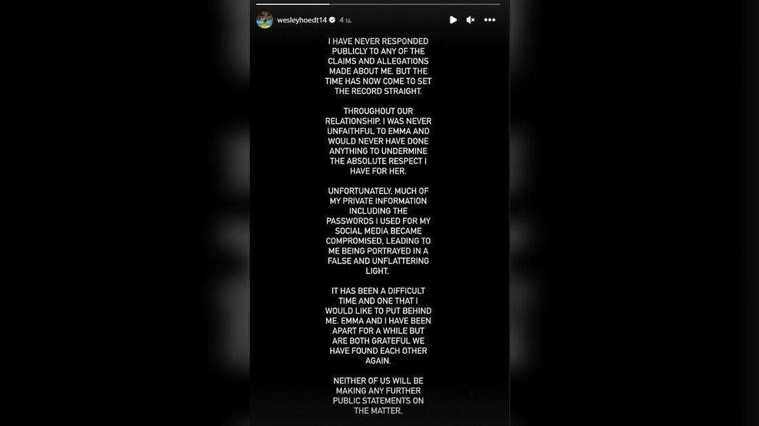Instagramstory Wesley Hoedt