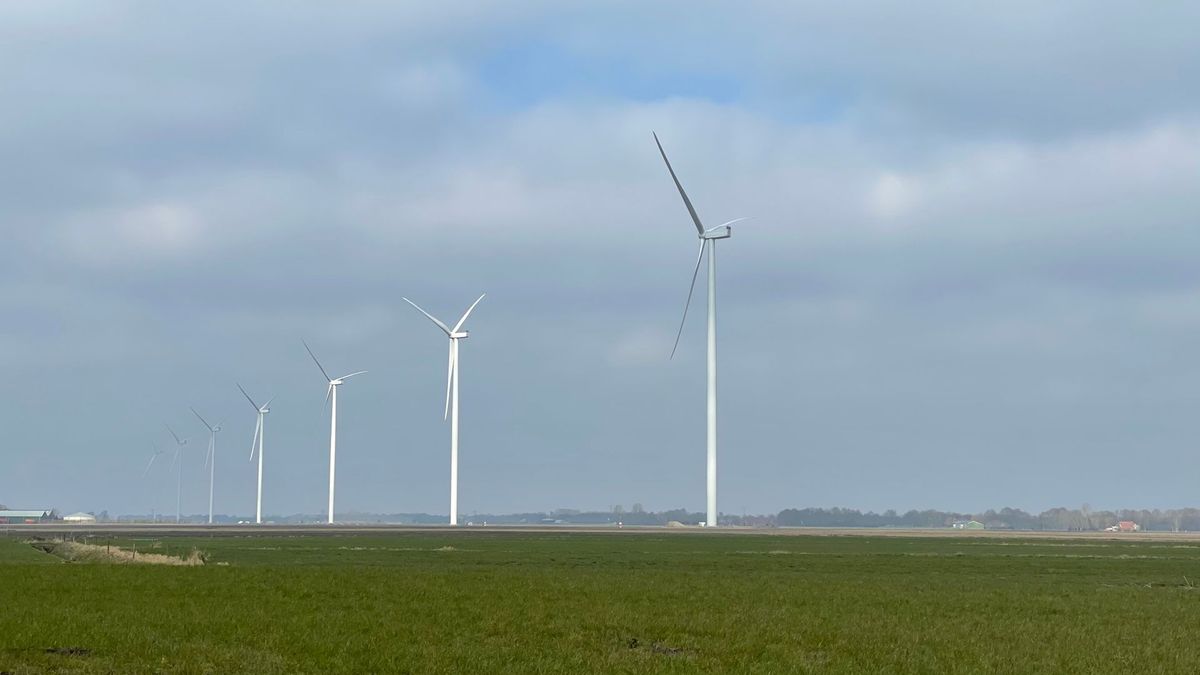 Draaien Windmolens Met De Wind Mee