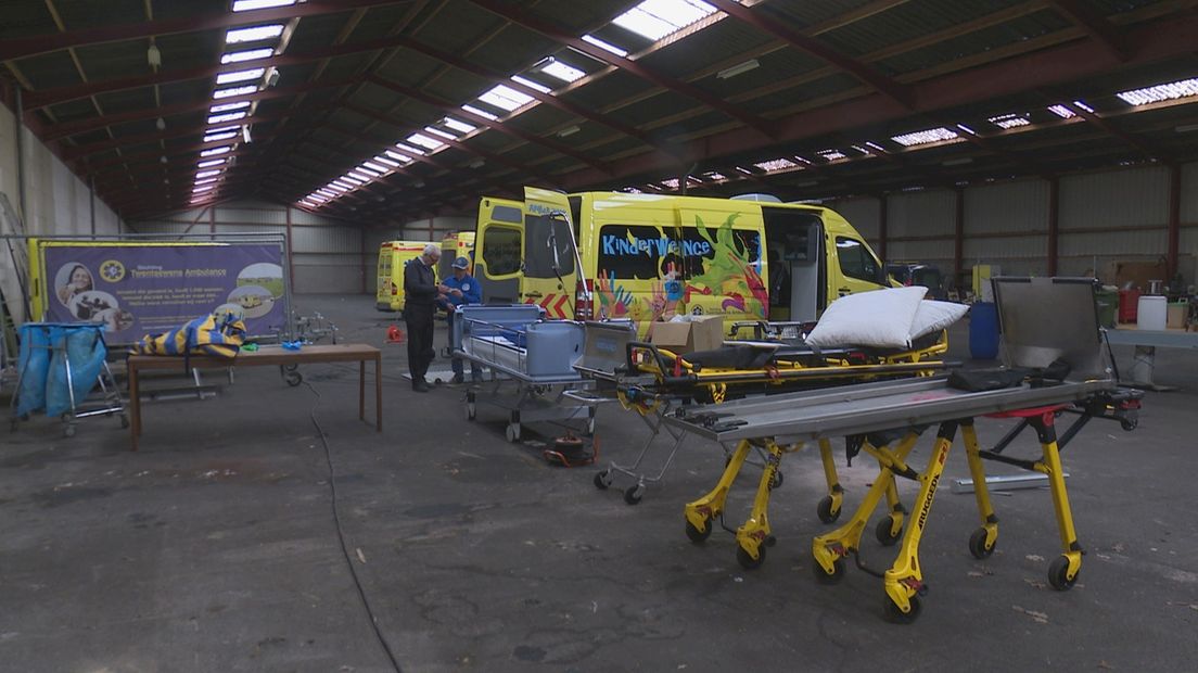 Het tijdelijke onderkomen van de Stichting Twentsewens Ambulance