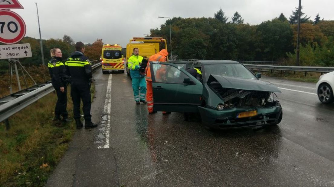 Ook donderdag was het weer raak op de A12 bij Arnhem: file door een ongeluk.