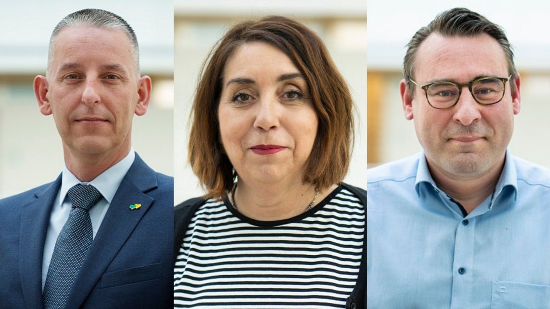 Arjen Dubbelaar (links), Fatima Faïd (midden) en Richard de Mos (rechts)