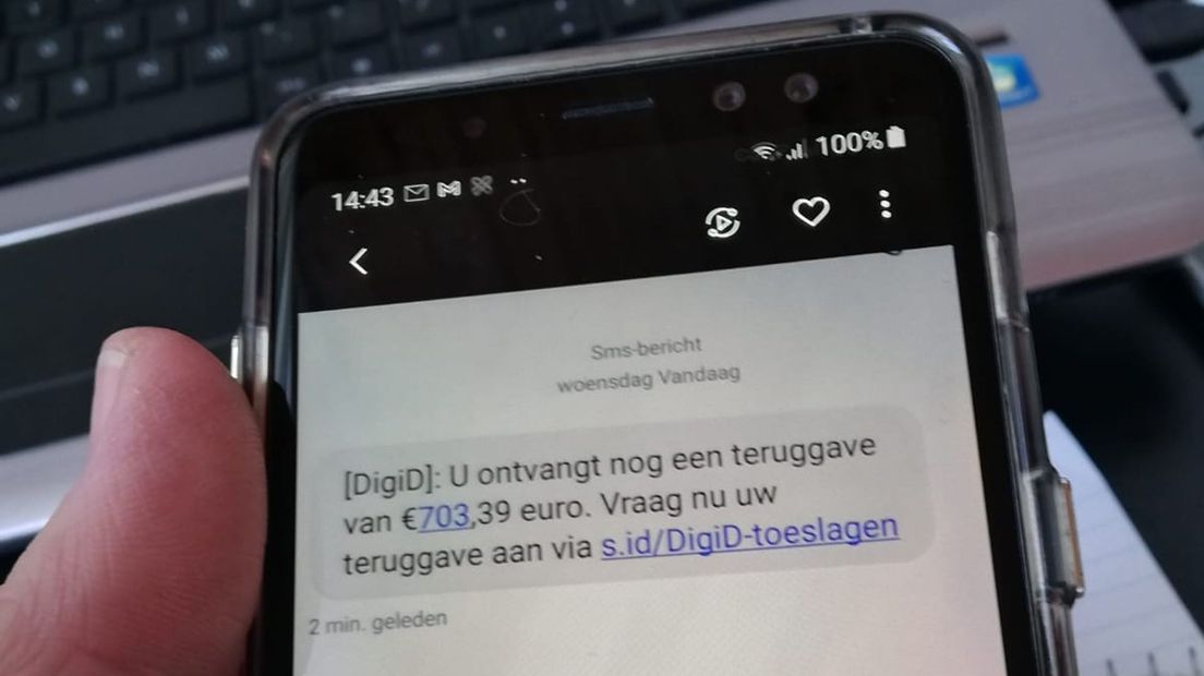 Een voorbeeld van een nep-sms'je