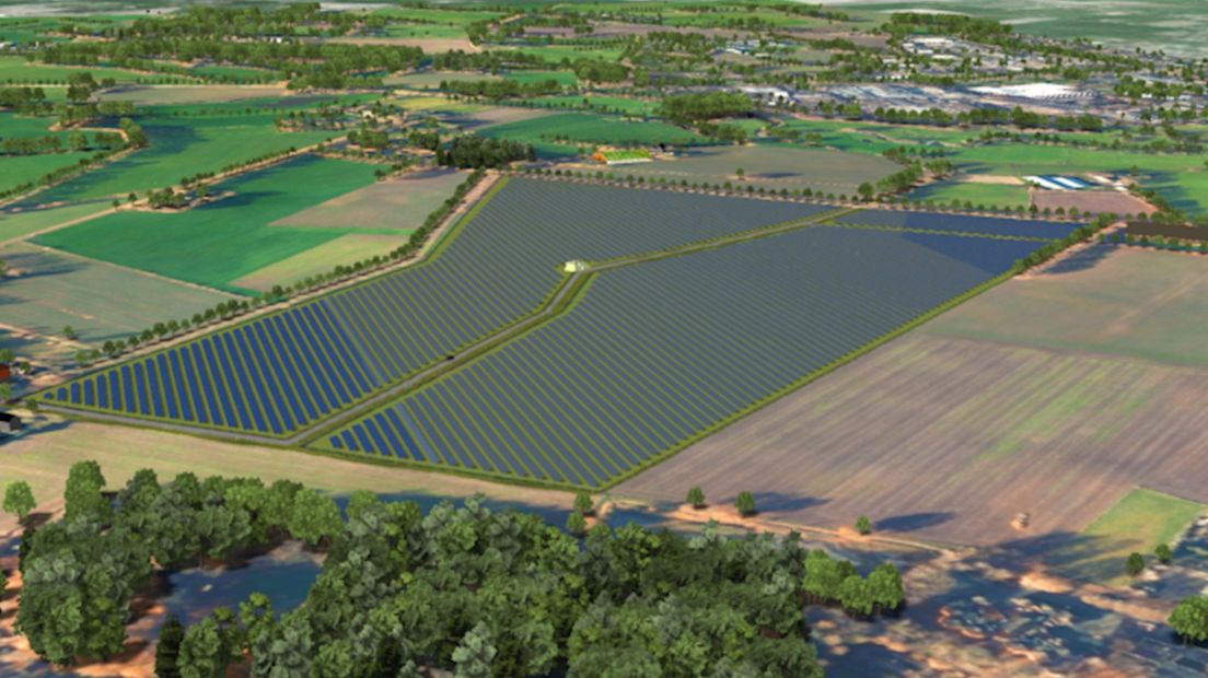 Oorspronkelijk ontwerp zonnepark bij Overdinkel