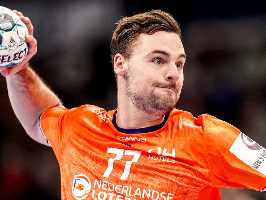 Dani Baijens als international van de Nederlandse handbalmannen