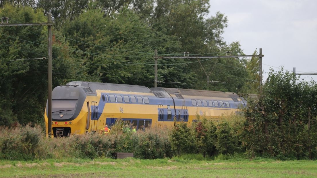 De trein staat stil in de buurt van Kloetinge