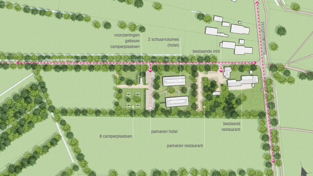 De plattegrond van restaurant Narline en hoe het eruit moet komen te zien
