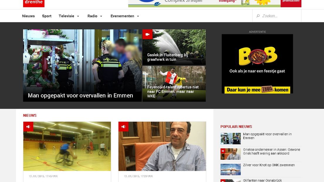 De nieuwe site van RTV Drenthe