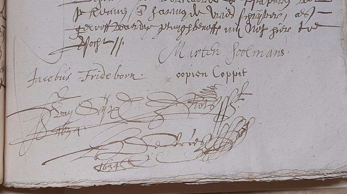 Detail handtekeningen Marten en Oopjen
