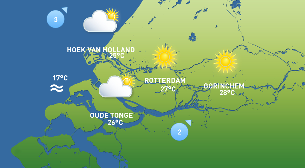 Het weer van donderdag 18 juni.