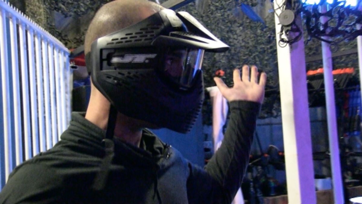 Paintball met schoolkrijt in Lomm