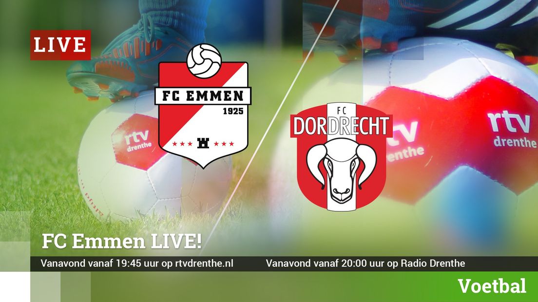 FC Emmen ontvangt vanavond FC Dordrecht