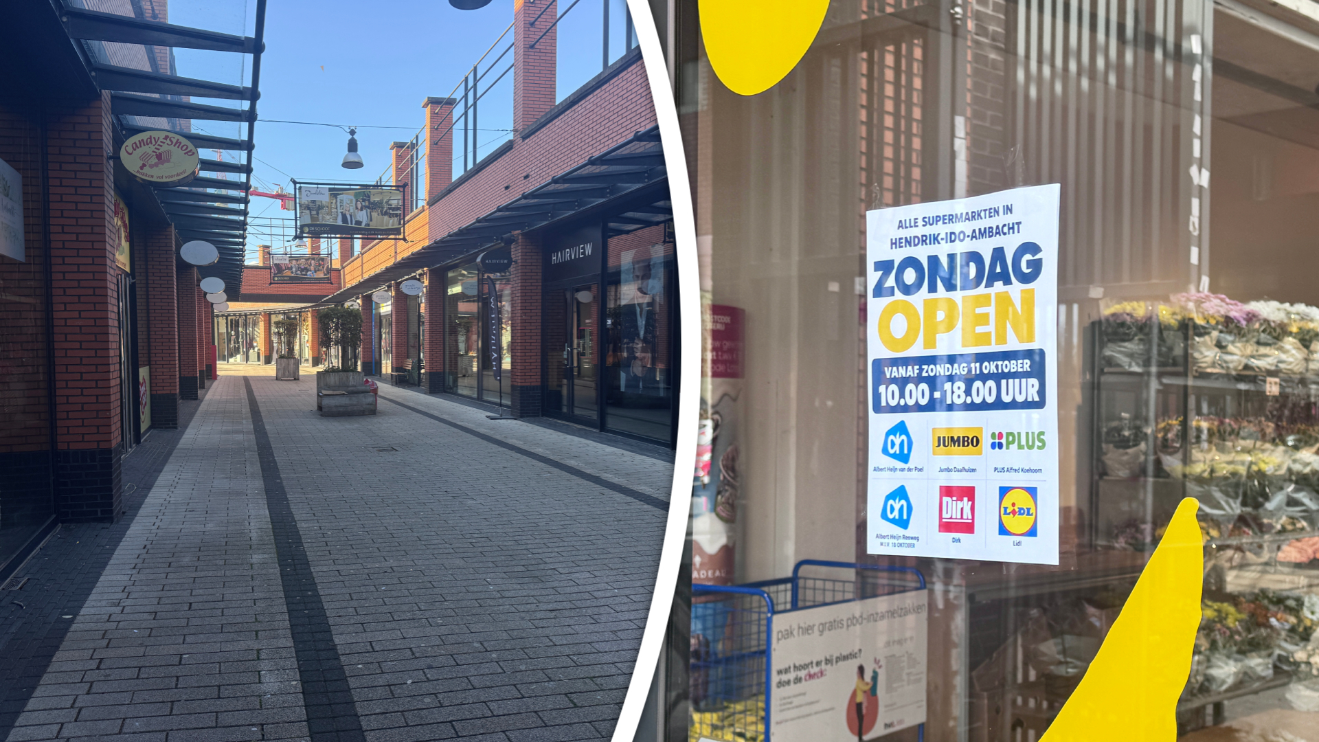 Het was nog erg rustig op het winkelcentrum in Hendrik-Ido-Ambacht