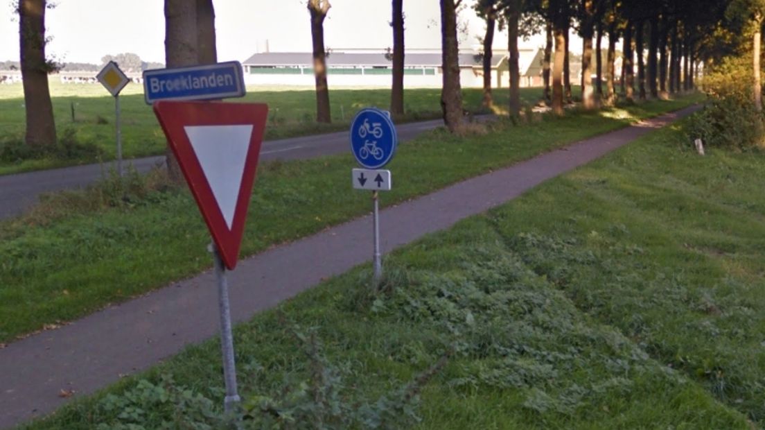 De man belandde in een sloot aan de Broeklanden (Rechten: Google Streetview)