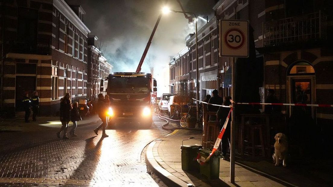 De straat is afgezet