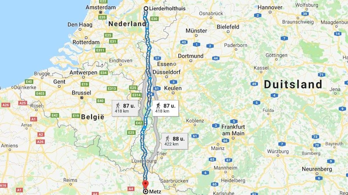 Reis van 420 kilometer: stel uit Lierderholthuis wandelt naar het Franse Metz