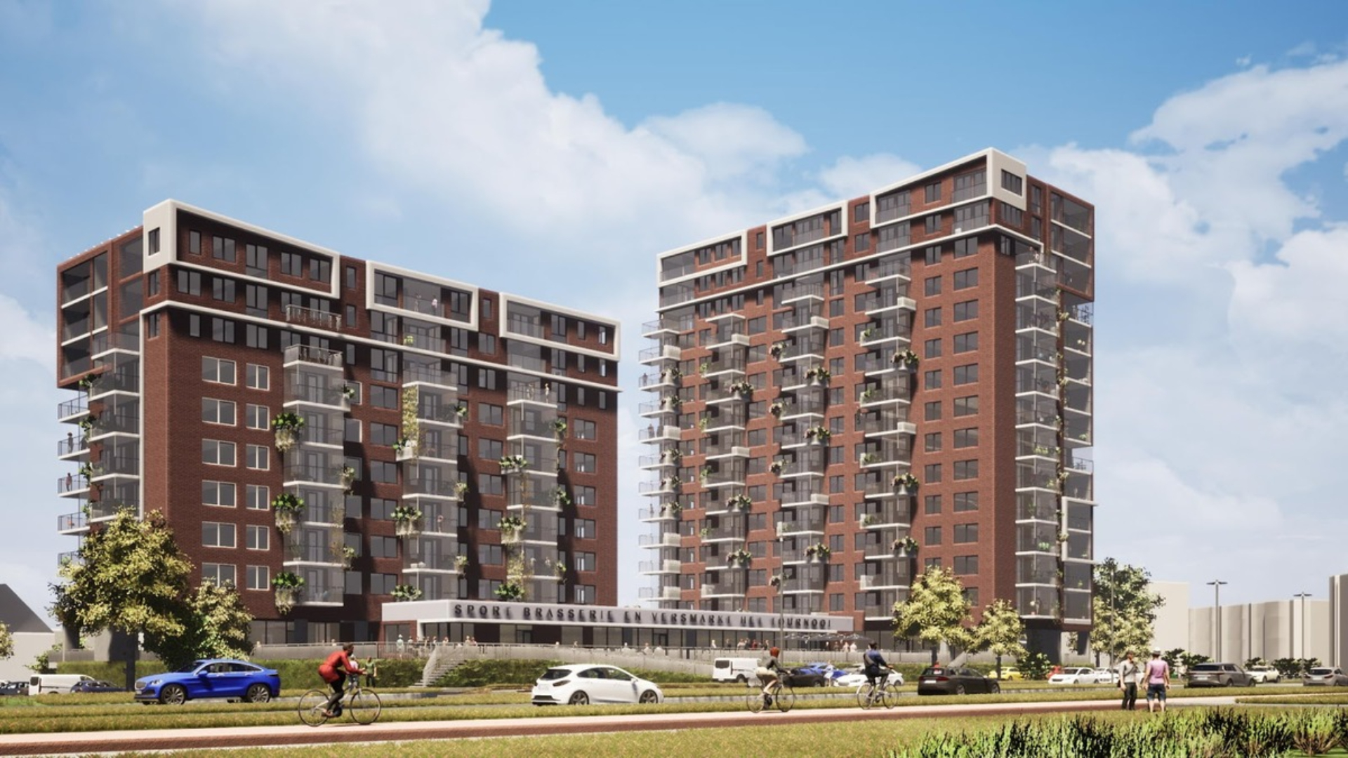 Impressie van het nieuwbouwproject Let's go west in Schiedam