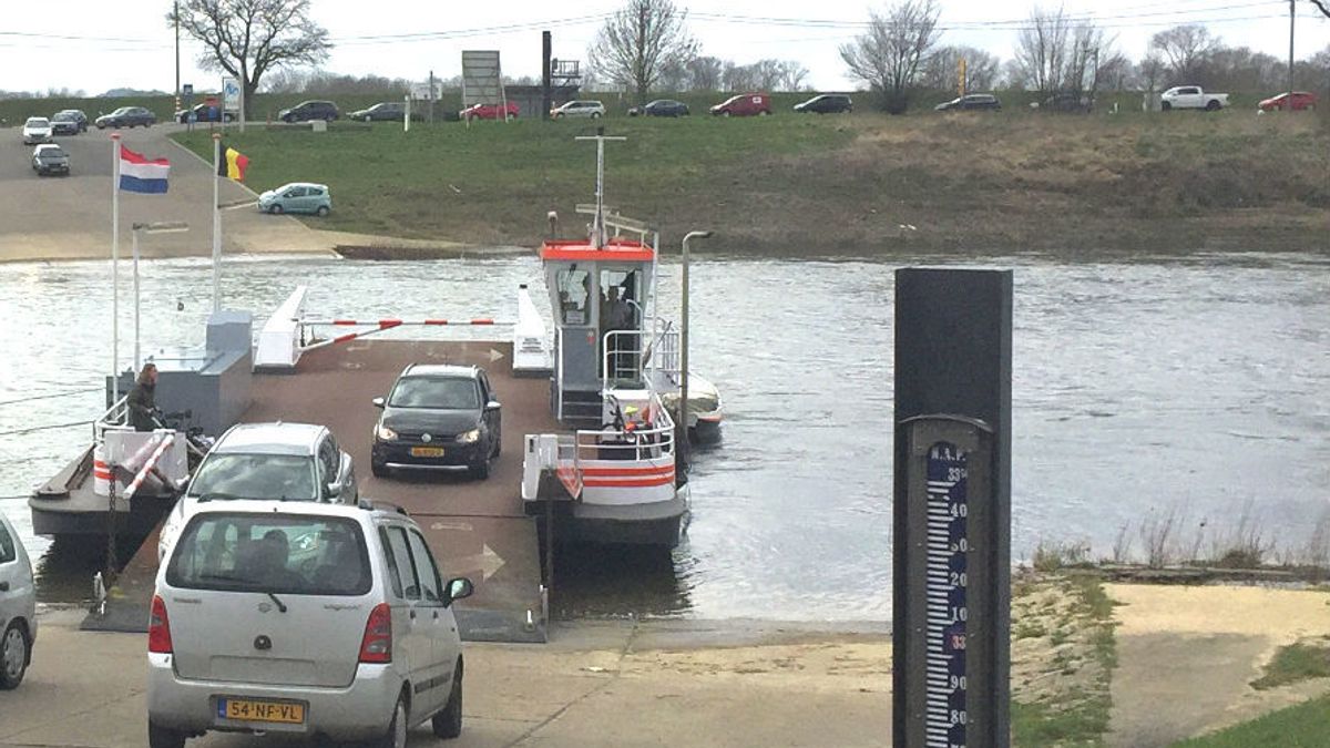 Drukte bij veerpont Berg aan de