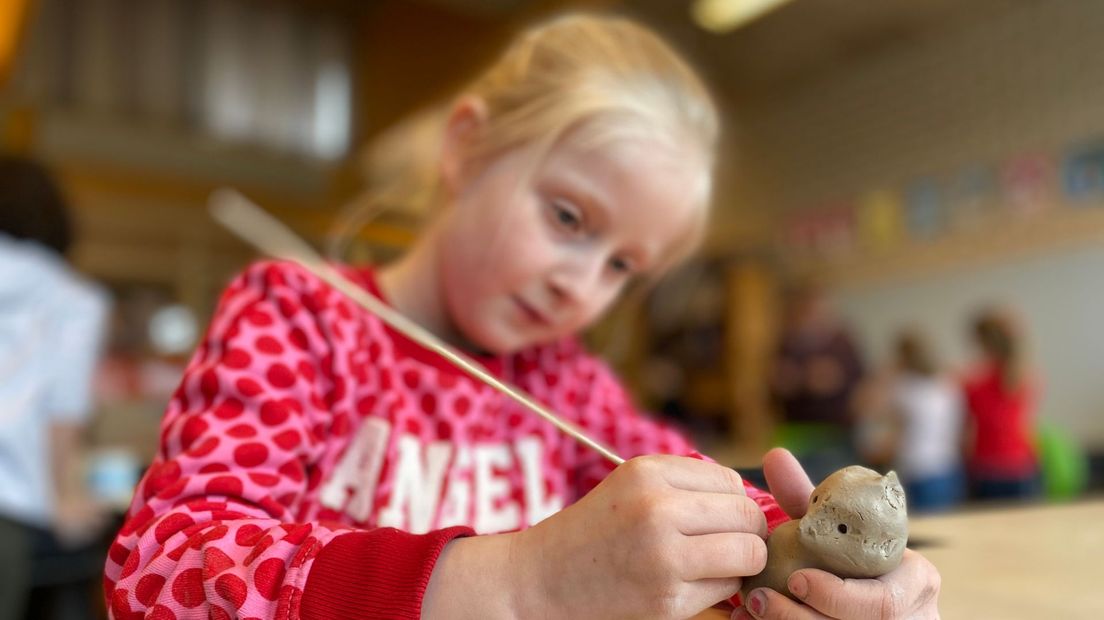 Basisschoolleerlingen maken ieder hun eigen vogel (Rechten: Janet Oortwijn/RTV Drenthe)