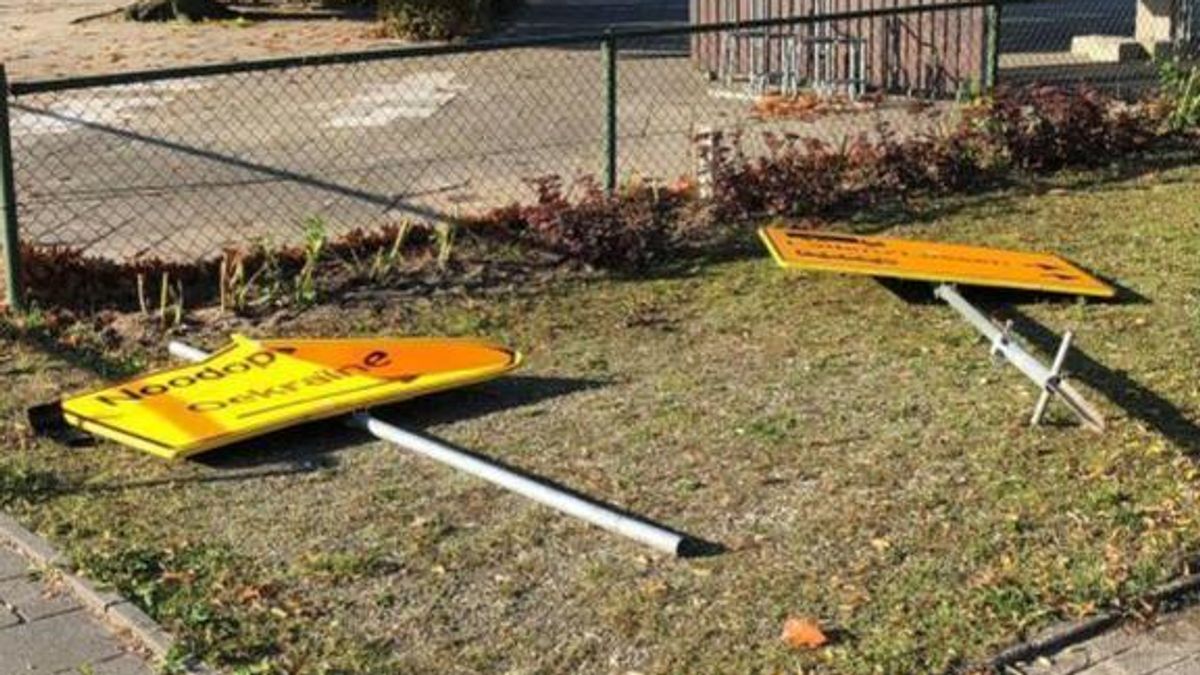 Bewegwijzering opvang Oekraïners vernield