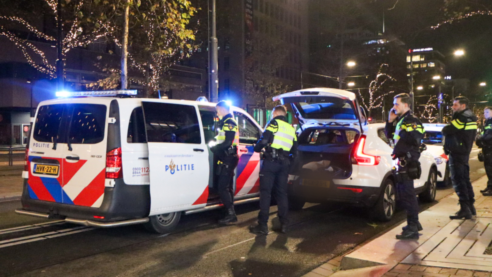 Politie-achtervolging in het centrum van Rotterdam