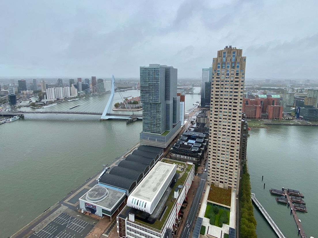 De Erasmusbrug, de Rotterdam en de New Orleans vanuit het penthouse