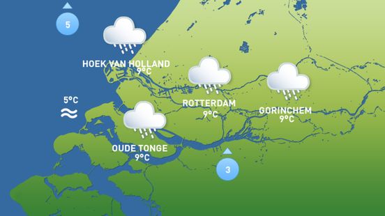 Het weer van vandaag: soms wat regen