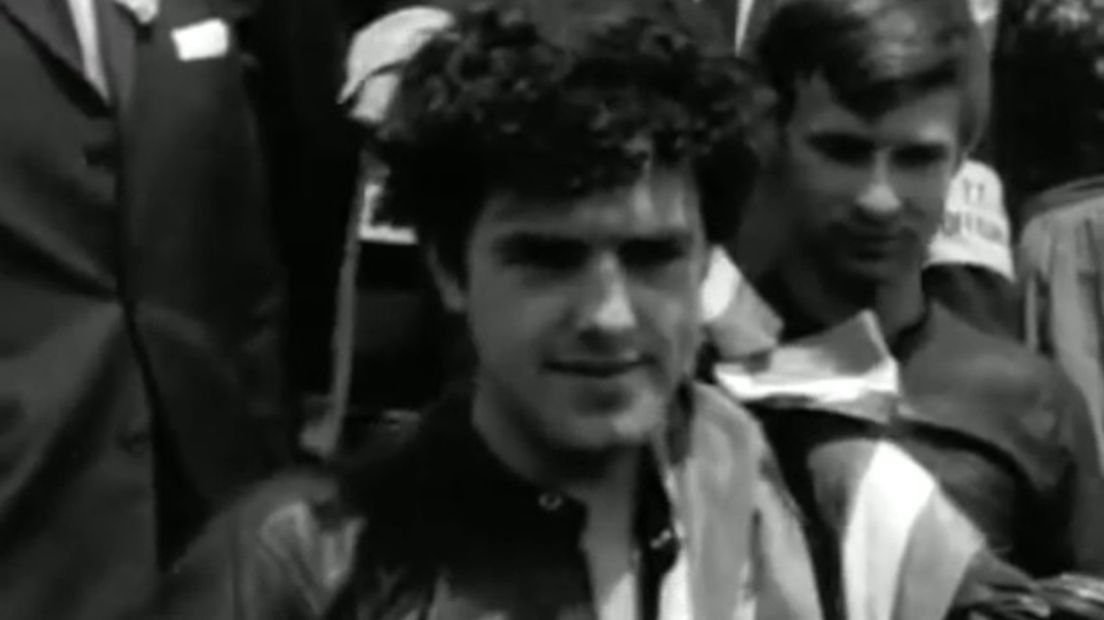 Paul Lodewijkx won de TT in de 50cc in 1968 (Rechten: screenshot uit TV Drenthes' documentaire 'geschiedenis van de 50cc')