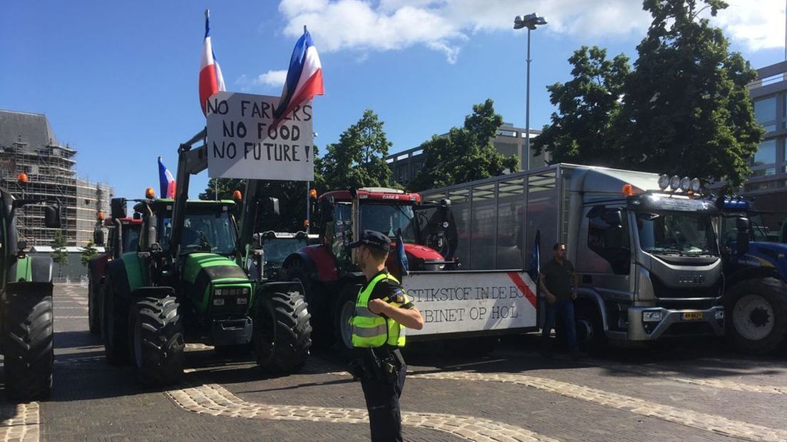 De boeren protesteerden woensdagochtend in Arnhem.
