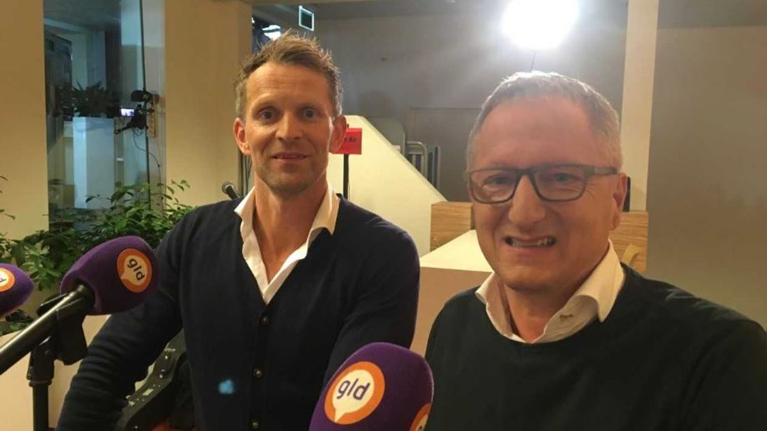 Eric Meijers (rechts) bij Omroep Gelderland