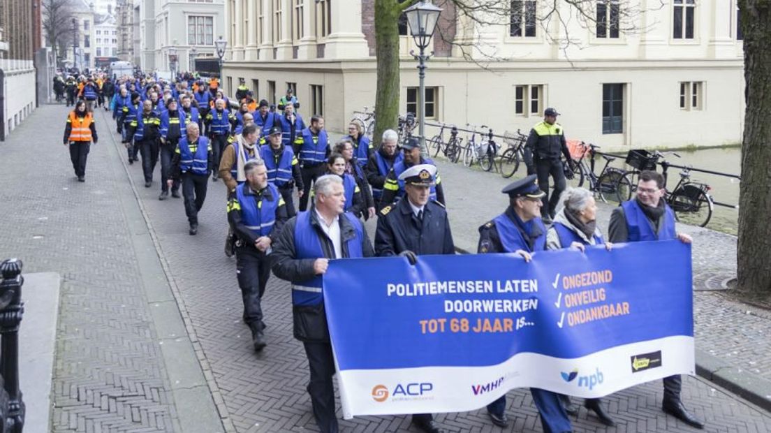 Een eerdere pensioenactie van de politiebonden bij het Binnenhof