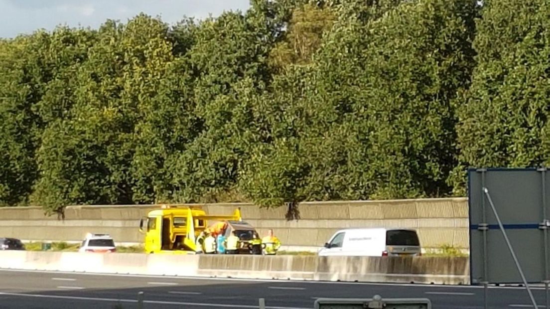 Het ongeluk op de A28 leidde tot een lange file