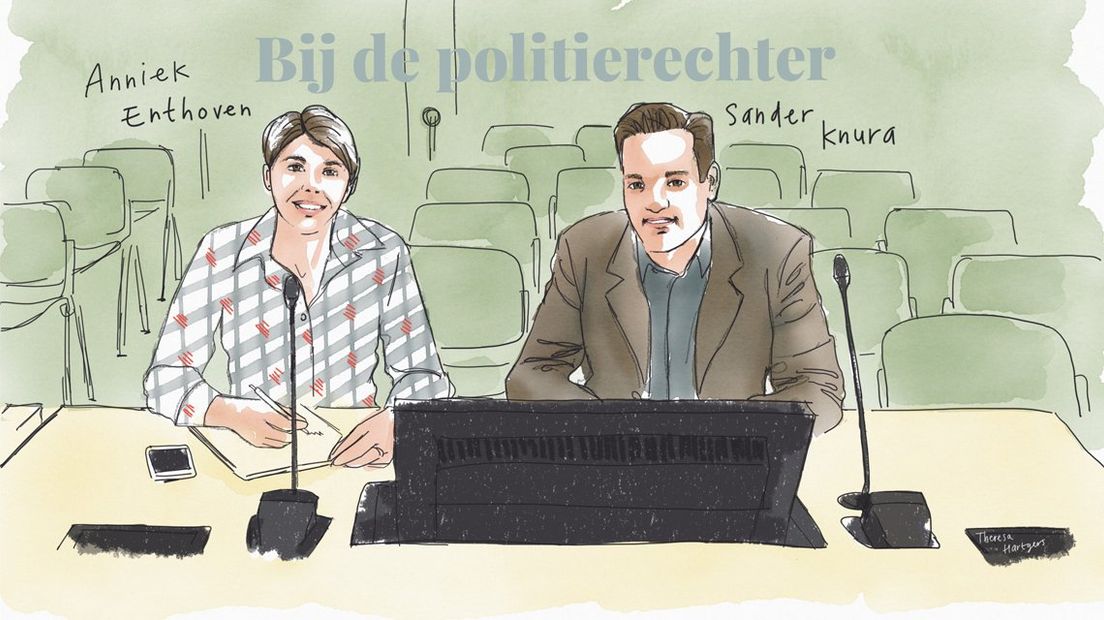 Schrijvers van de rubriek bij de politierechter.