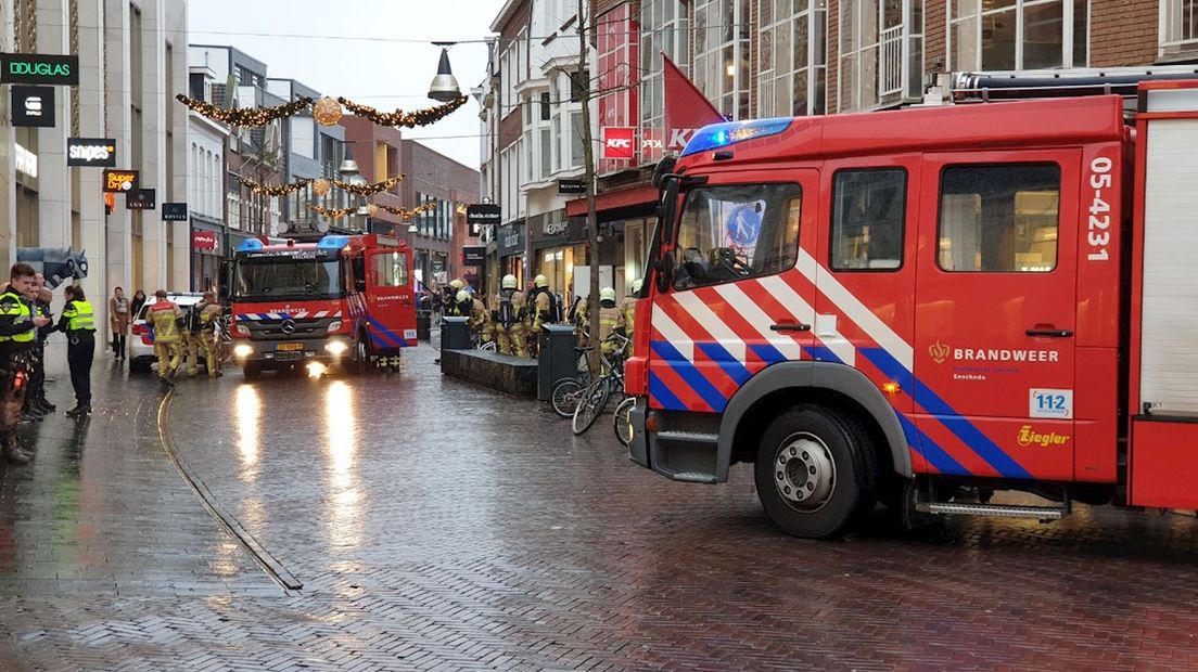 Brand bij KFC in centrum Enschede