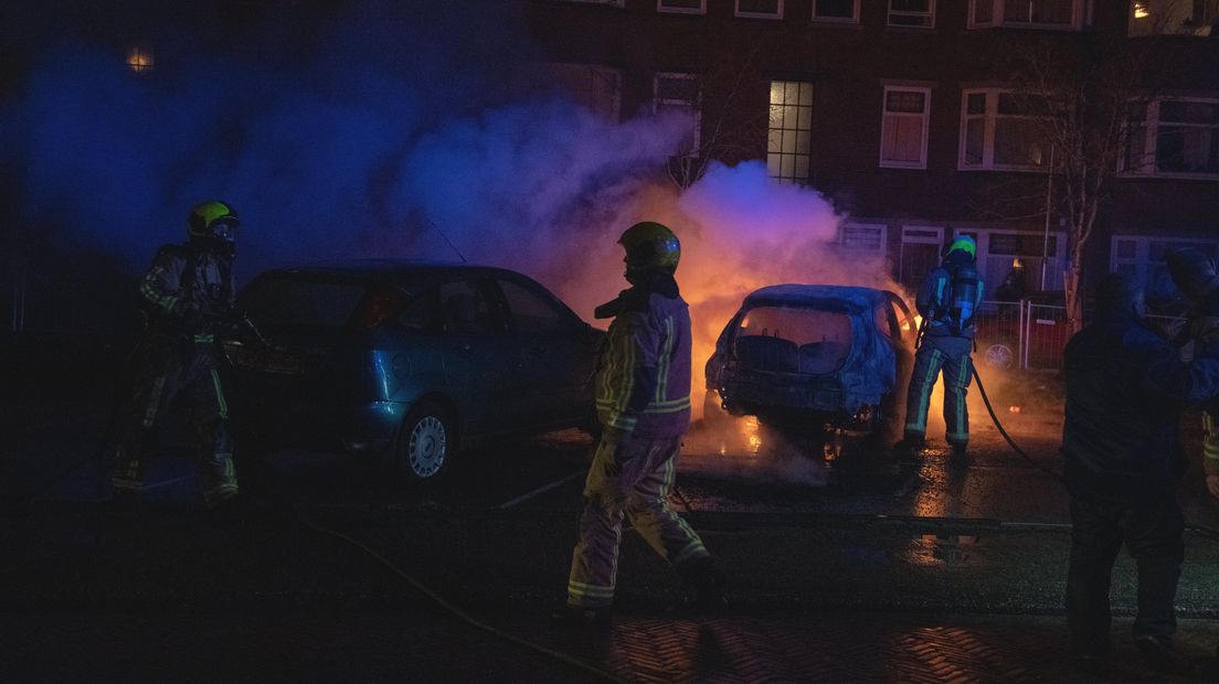 Autobrand in Allard Piersonlaan Den Haag