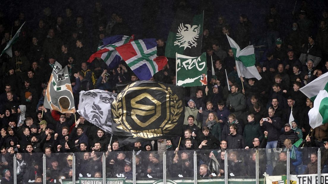 FC Groningen-fans bij een uitwedstrijd