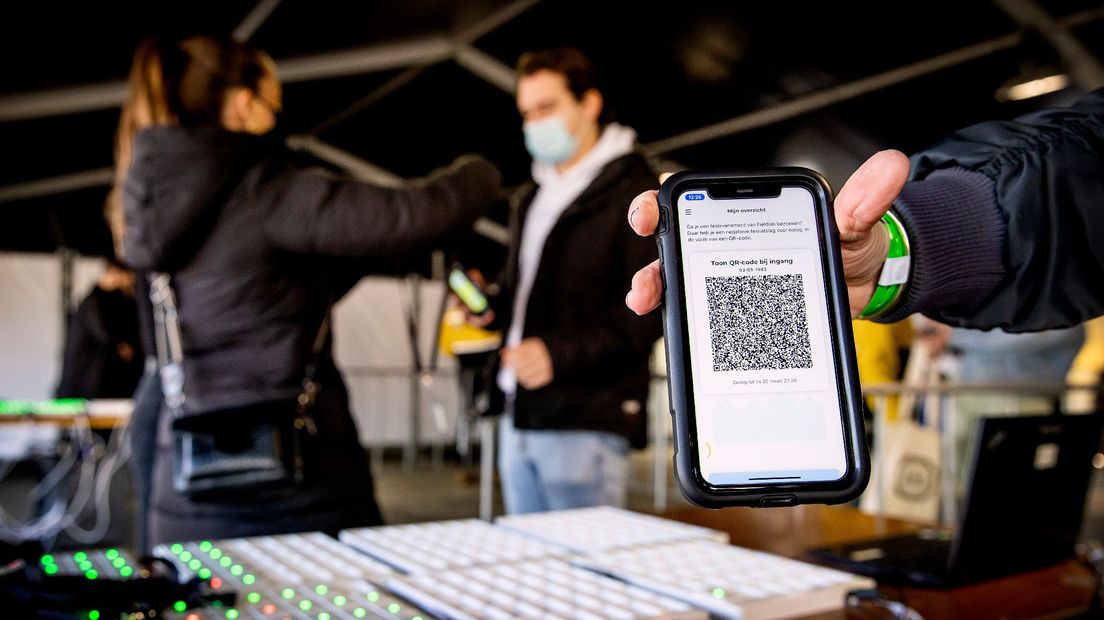 De QR-code op de CoronaCheck app