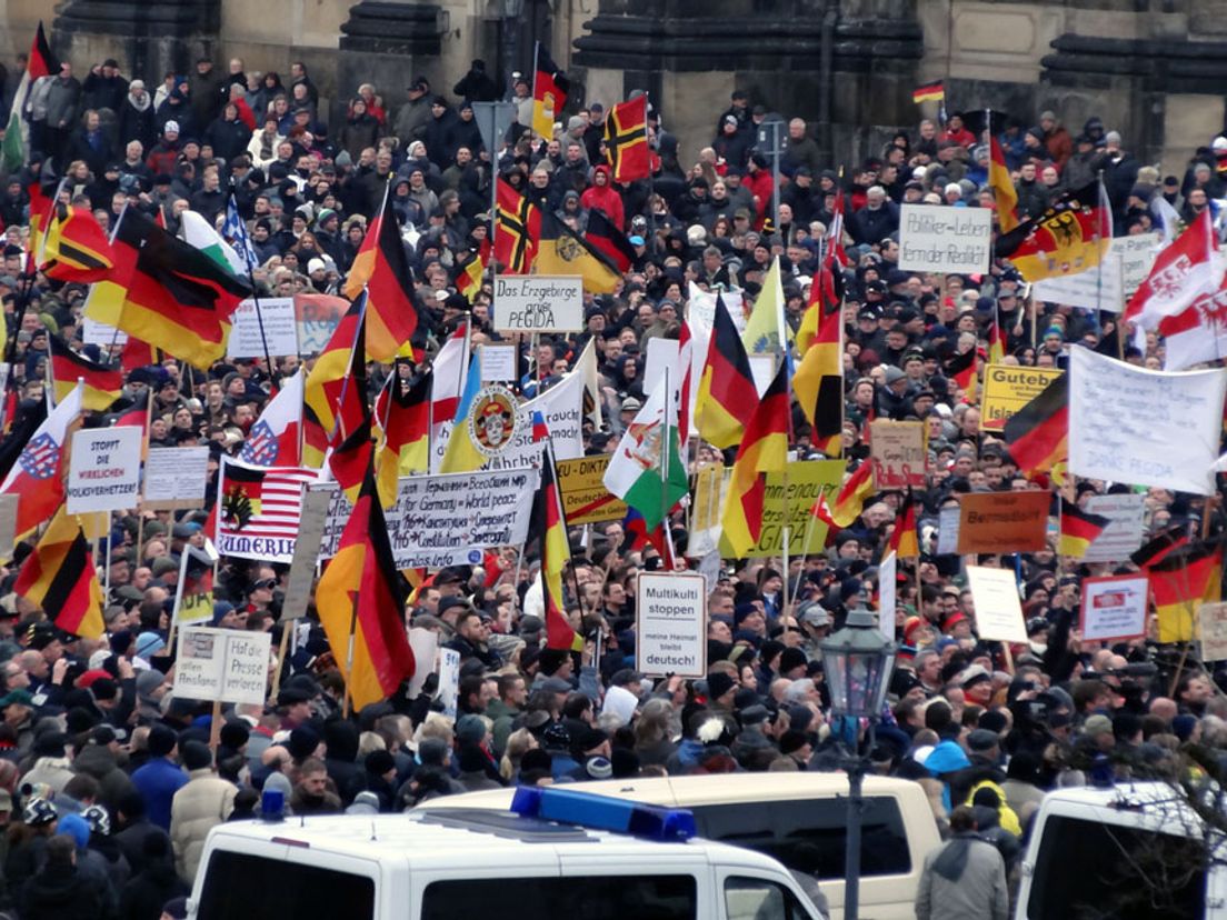 De van oorsprong Duitse organisatie Pegida demonstreert in Duitsland