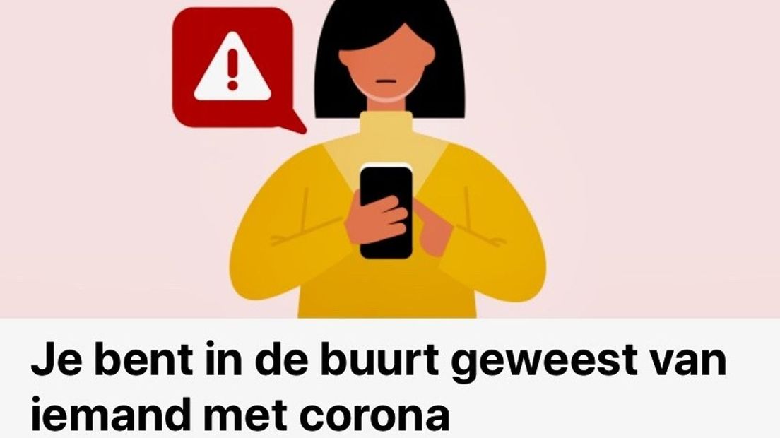 Een waarschuwing van de CoronaMelder-app