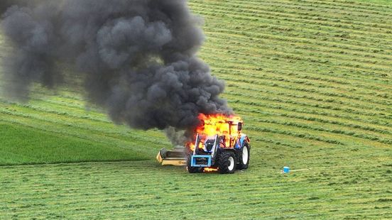 Trekkers vliegen in brand tijdens het maaien