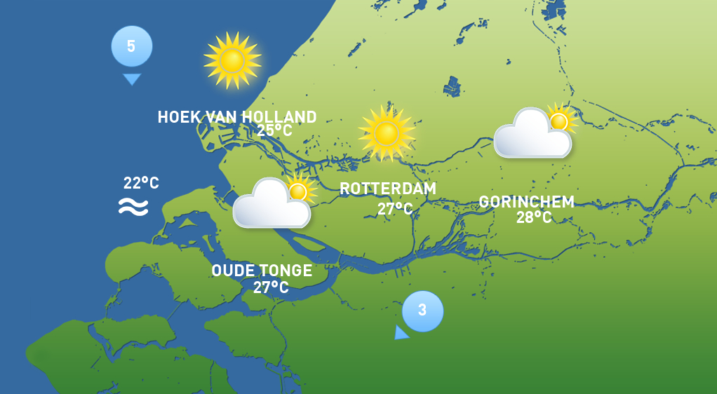 Het weer van donderdag 16 juli.