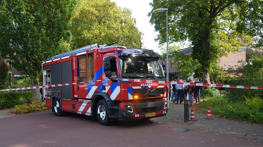 De brandweer ter plaatse in Haren