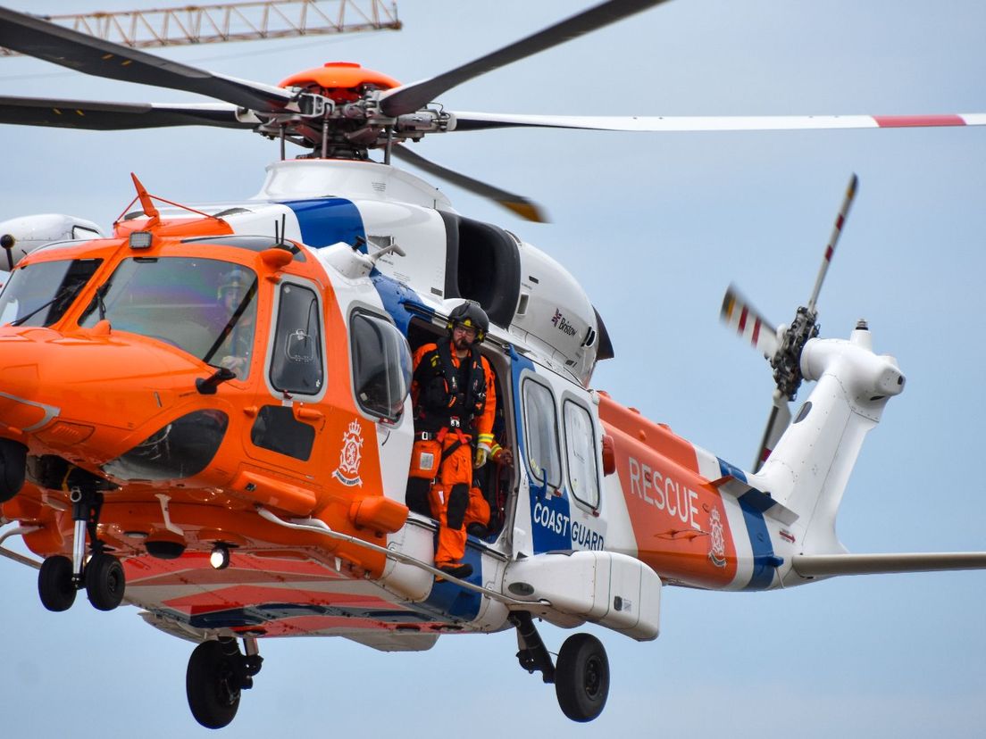 Een helikopter van de Nederlandse Kustwacht