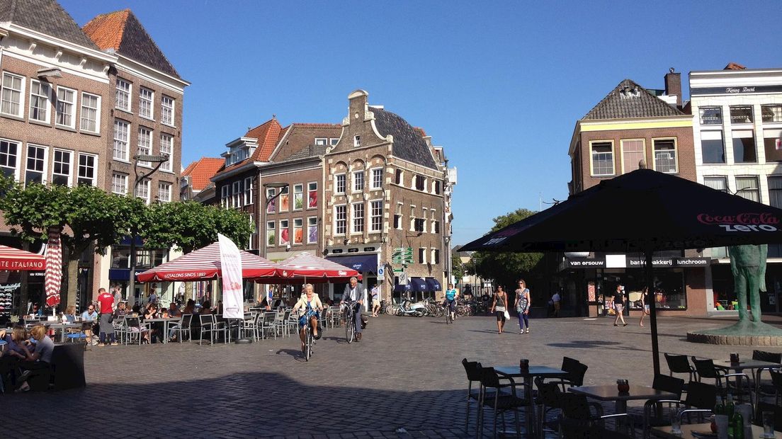 Terrassen op de Grote Markt in Zwolle