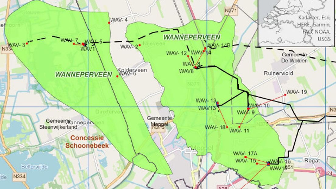 Gasveld 'Wanneperveen' bestrijkt drie gemeenten in Overijssel, Drenthe en Friesland