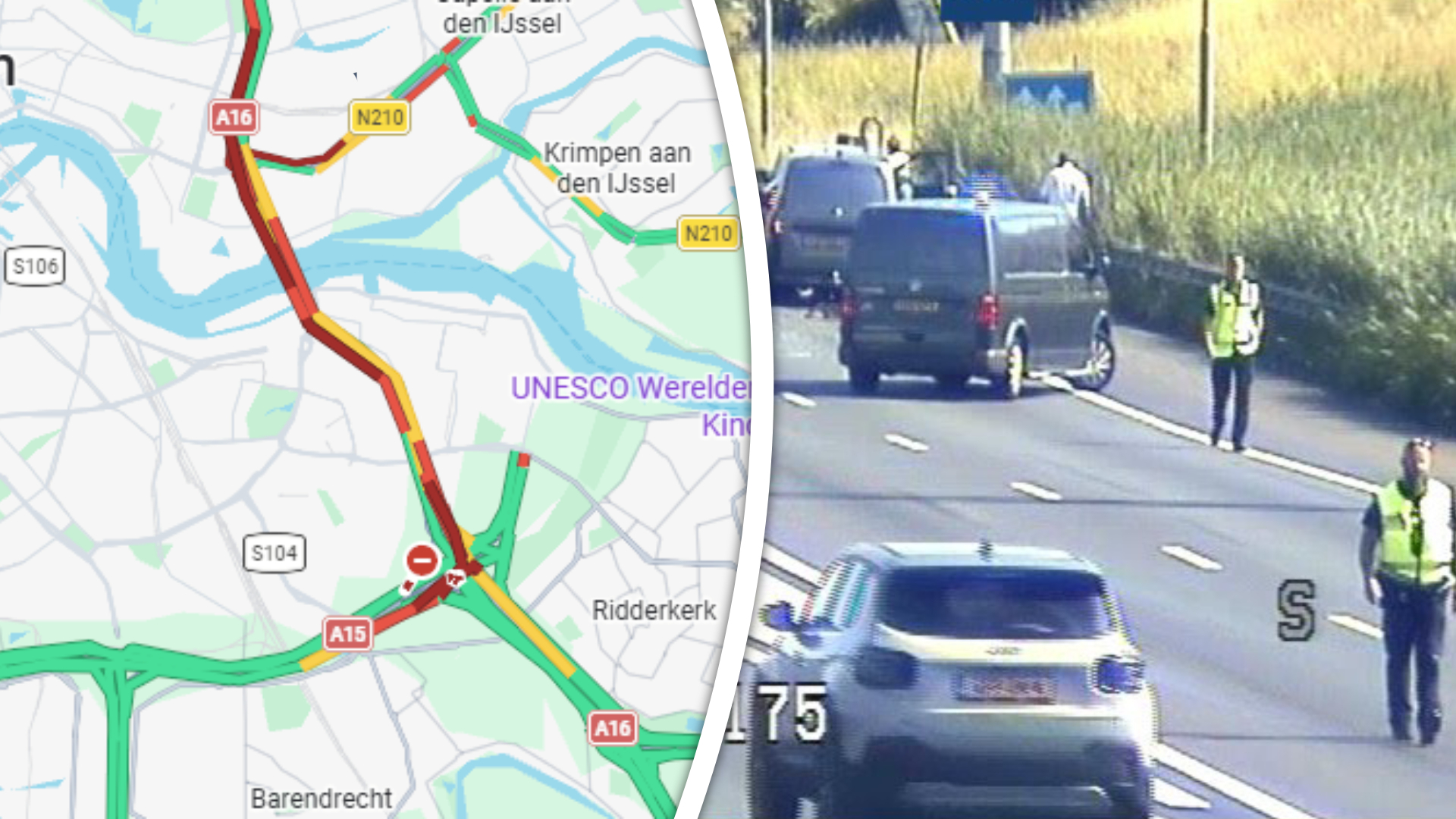Door een ongeluk bij knooppunt Ridderkerk is het dinsdagavond druk op de A16.