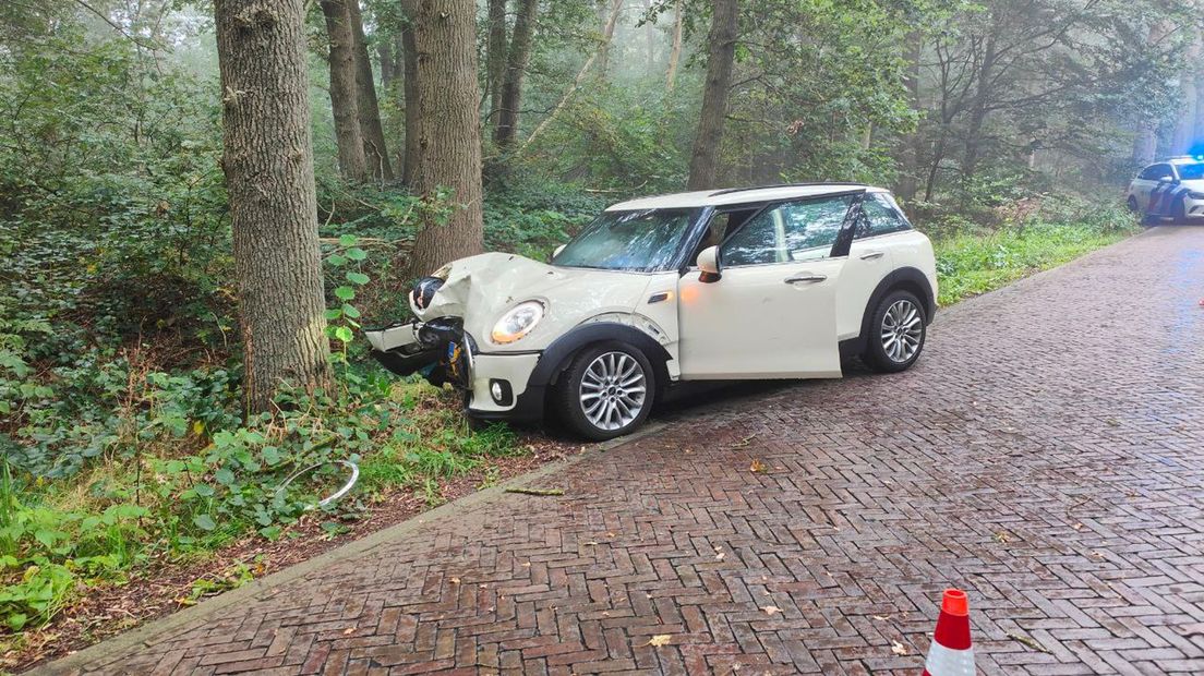 Auto tegen boom Bronneger