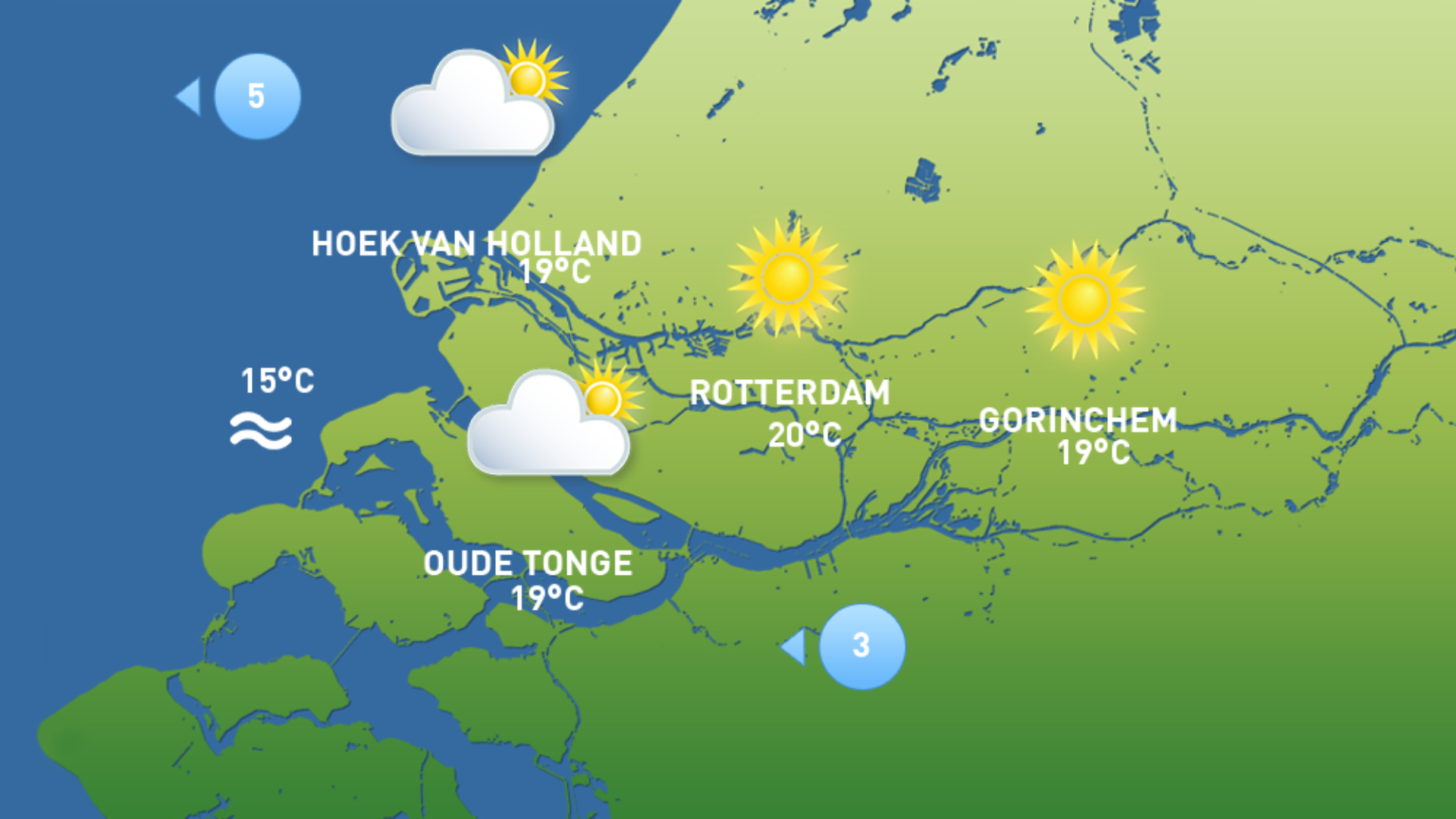 Het weerbeeld van dinsdag 20 oktober.