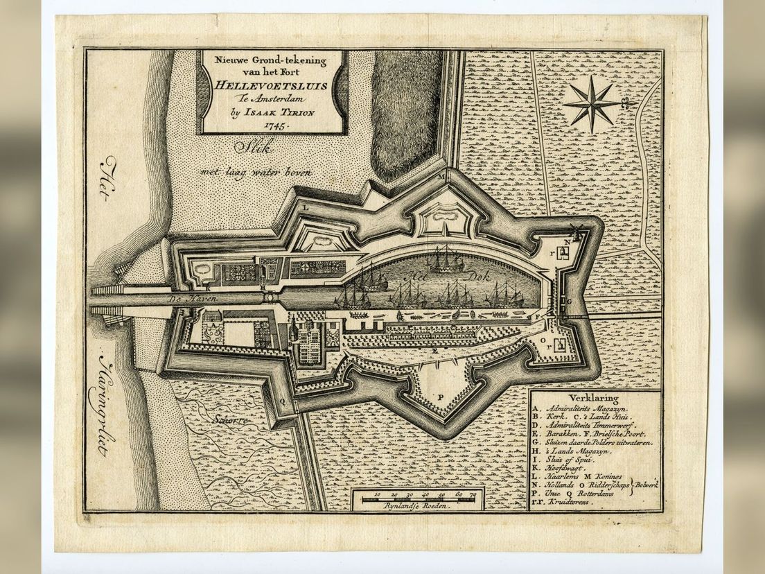 De haven en vesting in 1745