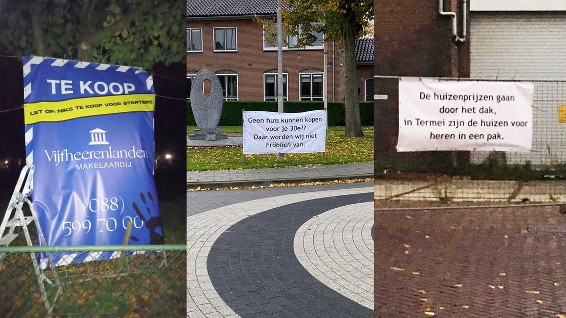 In het dorp hangen sinds dit weekend spandoeken om aandacht te vragen voor het probleem