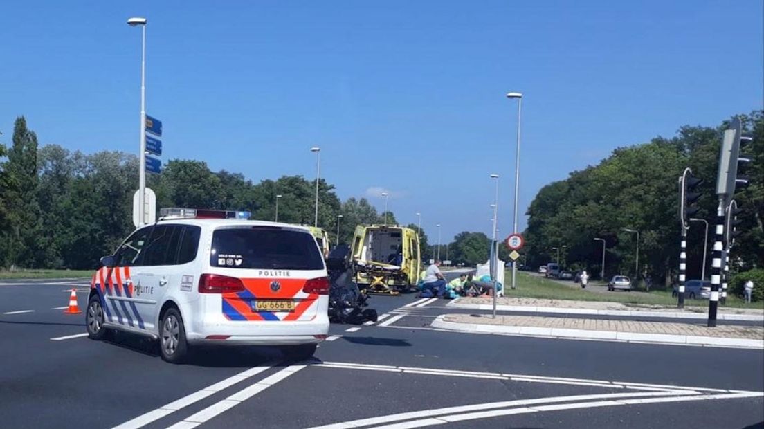 De motorrijder raakte zwaargewond